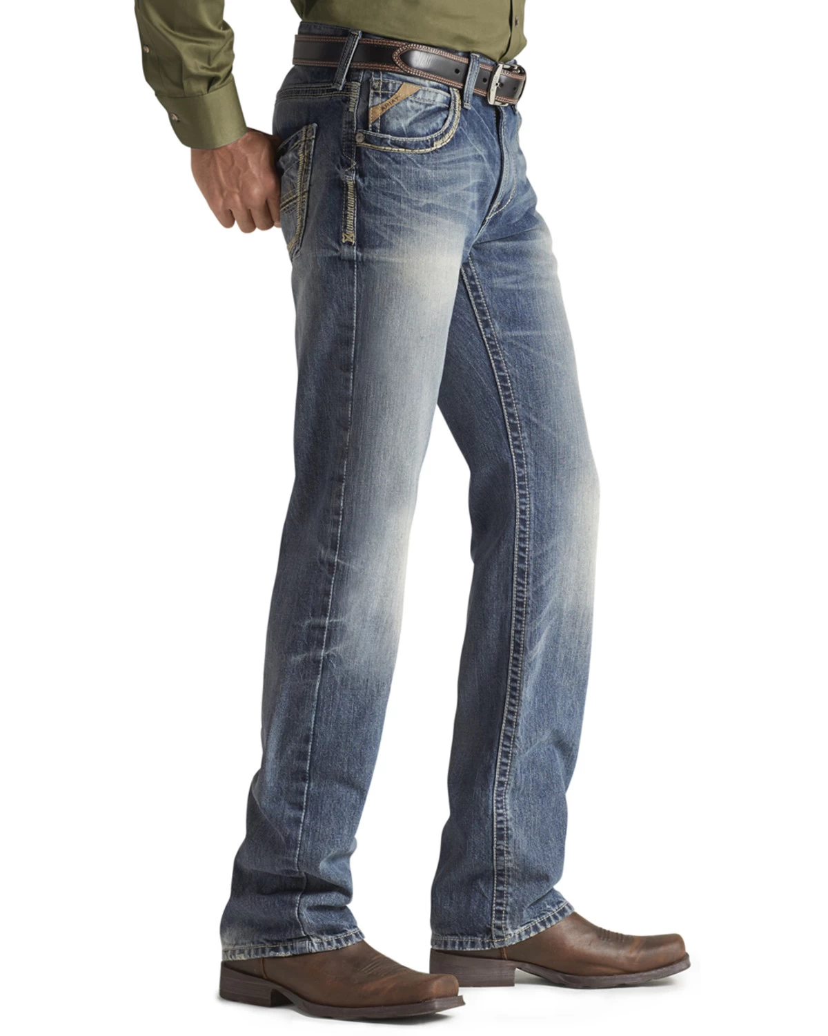 Ariat Men's M5 Ridgeline Medium Wash Slim Straight Jeans 4 Ariat Men's M5 Ridgeline Medium Wash Slim Straight Jeans - Image 2