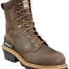 Carhartt 8" Crazy Horse Brown Waterproof Insulated Logger Boot - Composite Toe -Western Cowboy Clothing Store 050P79 K8 P1