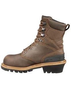 Carhartt 8" Crazy Horse Brown Waterproof Insulated Logger Boot - Composite Toe -Western Cowboy Clothing Store 050P79 K8 P3