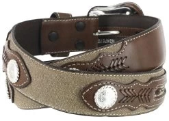 Nocona Men's Roughout Overlay Western Belt -Western Cowboy Clothing Store 1202N6 41 P2