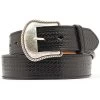 Double S Basketweave Embossed Leather Belt - Big -Western Cowboy Clothing Store 120T95 89 P1