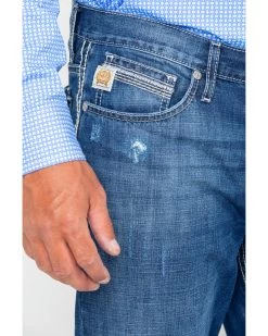 Cinch Men's Ian Dark Stonewash Slim Fit Boot Cut Jeans -Western Cowboy Clothing Store 2000240164 402 P3