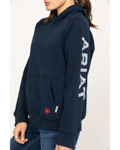 Ariat Women's FR Primo Fleece Logo Hooded Sweatshirt -Western Cowboy Clothing Store 2000281180 410 P4