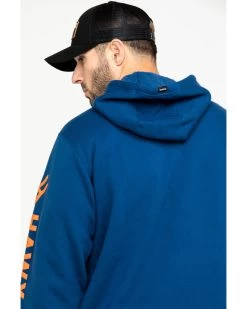 Hawx® Men's Logo Sleeve Performance Fleece Hooded Work Sweatshirt - Big & Tall -Western Cowboy Clothing Store 2000284117 400 P5