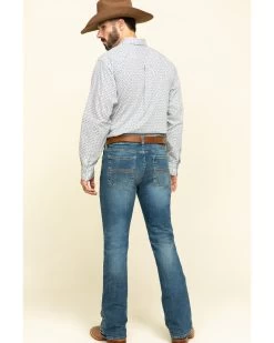 Cody James Men's Hawken Medium Wash Crosshatch Stretch Slim Bootcut Jeans -Western Cowboy Clothing Store 2000295742 400 P5