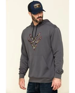 Hawx Men's Gray Tech Logo Hooded Work Sweatshirt - Tall -Western Cowboy Clothing Store 2000297060 021 P3