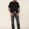 Moonshine Spirit Men's Eating Iron Dark Stretch Slim Straight Jeans -Western Cowboy Clothing Store 2000325524 400 P1