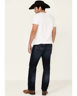 Rock 47 By Wrangler Men's Boogie Woogie Dark Stretch Slim Straight Jeans -Western Cowboy Clothing Store 2000331422 400 P3
