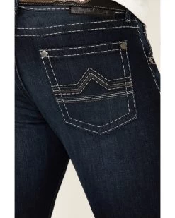 Rock 47 By Wrangler Men's Boogie Woogie Dark Stretch Slim Straight Jeans -Western Cowboy Clothing Store 2000331422 400 P4