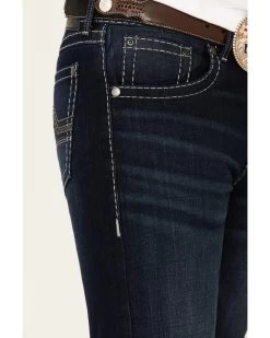 Rock 47 By Wrangler Men's Boogie Woogie Dark Stretch Slim Straight Jeans -Western Cowboy Clothing Store 2000331422 400 P5