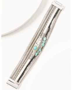 Prime Time Women's Feather Metallica Wrap Bracelet