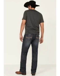 Rock & Roll Denim Men's Dark Vintage Double Barrel Stretch Relaxed Straight Jeans