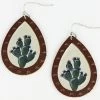Prime Time Jewelry Women's Cactus Print Teardrop Earrings -Western Cowboy Clothing Store 2000338296 040 P1