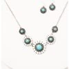 Prime Time Jewelry Women's Silver Turquoise & White Concho Jewelry Set -Western Cowboy Clothing Store 2000338300 040 P1