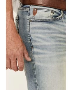 Moonshine Spirit Men's Wild West Light Wash Stretch Stackable Straight Jeans -Western Cowboy Clothing Store 2000338828 400 P3