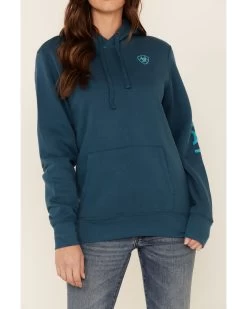 Ariat Women's Eurasian R.E.A.L Arm Logo Graphic Hoodie -Western Cowboy Clothing Store 2000341891 410 P3