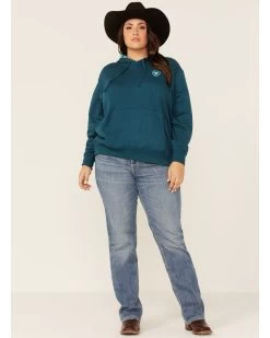 Ariat Women's Eurasian R.E.A.L Arm Logo Graphic Hoodie - Plus -Western Cowboy Clothing Store 2000341892 410 P4