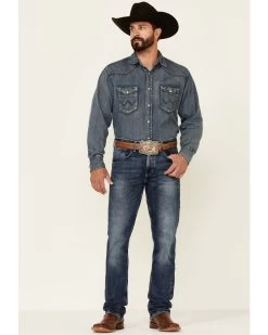 Wrangler 20X Men's Shore Medium Wash Stretch Slim Straight Jeans - Long