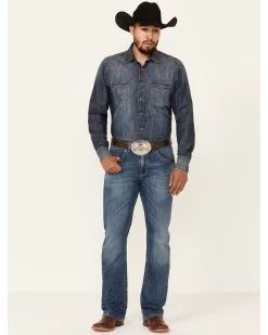 Rock 47 By Wrangler Men's Melody Medium Wash Stretch Slim Bootcut Jeans
