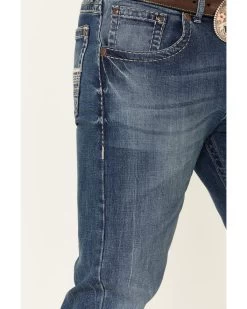 Rock 47 By Wrangler Men's Melody Medium Wash Stretch Slim Bootcut Jeans -Western Cowboy Clothing Store 2000342099 400 P4