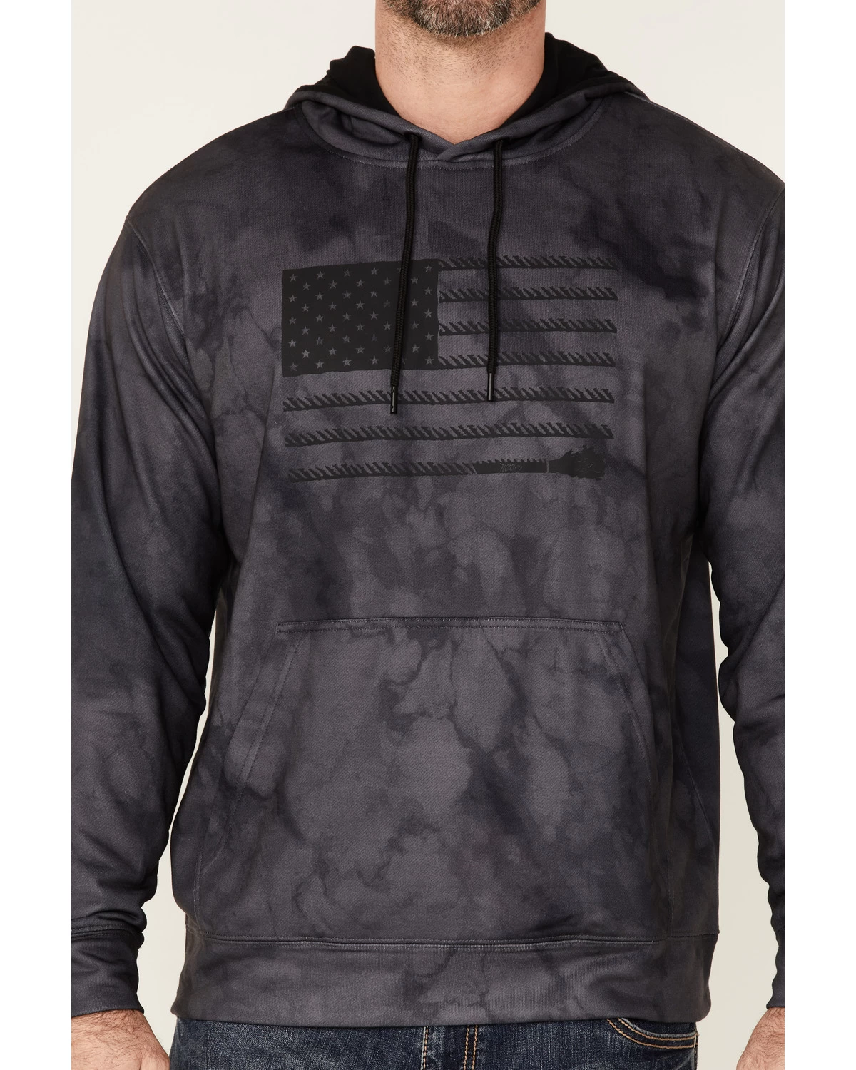 Hooey Men's Tie-Dye Liberty Roper Flag Graphic Hooded Sweatshirt 5 Hooey Men's Tie-Dye Liberty Roper Flag Graphic Hooded Sweatshirt - Image 3