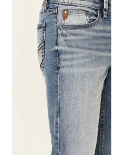 Moonshine Spirit Men's Grant Medium Wash Stretch Slim Straight Jeans -Western Cowboy Clothing Store 2000342634 400 P4