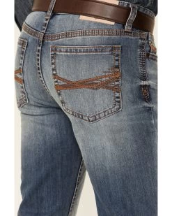 Cody James Core Men's Silver Spur Medium Wash Performance Stretch Slim Bootcut Jeans -Western Cowboy Clothing Store 2000342679 400 P3