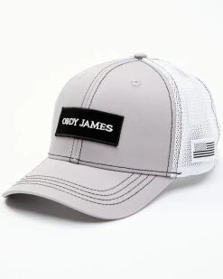 Cody James Men's Gray Logo Patch Mesh-Back Flex-Fit Ball Cap