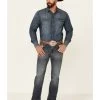 Rock & Roll Denim Men's Revolver Medium Vintage Stretch Slim Straight Jeans -Western Cowboy Clothing Store 2000345009 400 P1