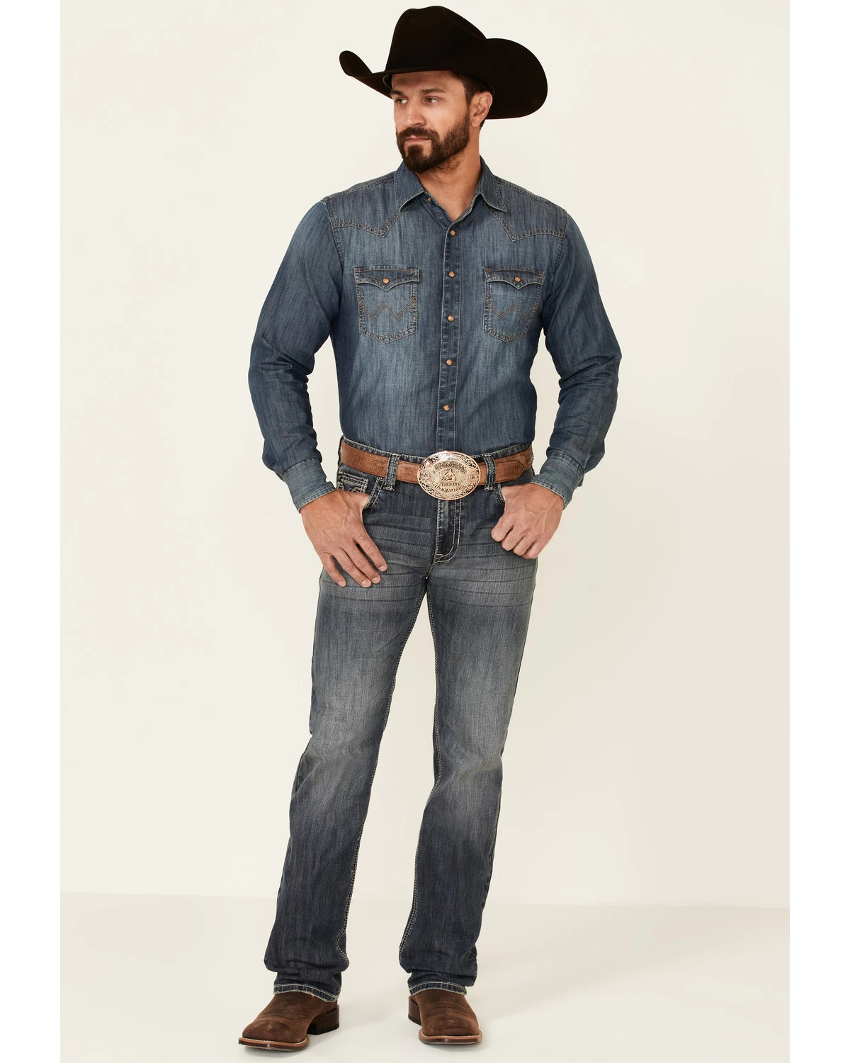 Rock & Roll Denim Men's Revolver Medium Vintage Stretch Slim Straight Jeans 3 Rock & Roll Denim Men's Revolver Medium Vintage Stretch Slim Straight Jeans