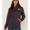 Carhartt Women's Gray Relaxed Midweight Logo Sleeve Graphic Hooded Sweatshirt -Western Cowboy Clothing Store 2000346369 020 P1