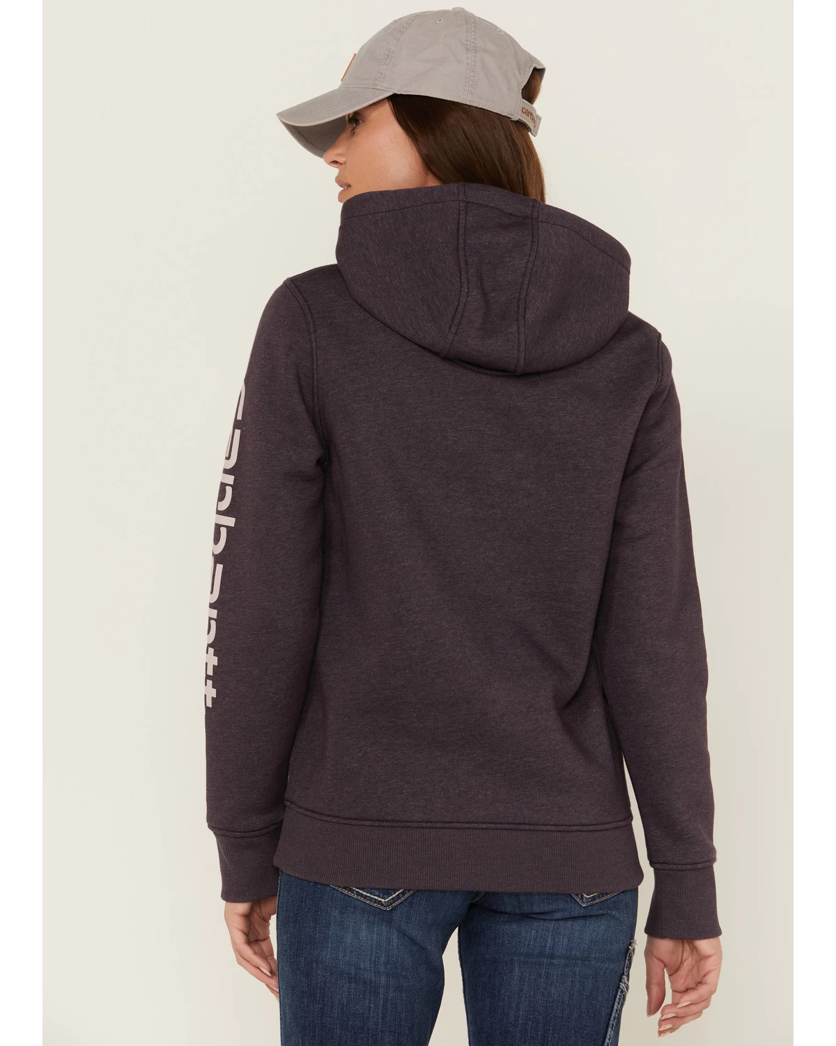 Carhartt Women's Gray Relaxed Midweight Logo Sleeve Graphic Hooded Sweatshirt 5 Carhartt Women's Gray Relaxed Midweight Logo Sleeve Graphic Hooded Sweatshirt - Image 3