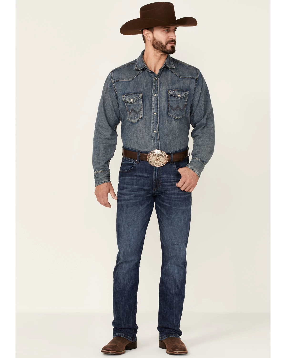 Wrangler Retro Men's Coast Dark Wash Stretch Slim Bootcut Jeans 3 Wrangler Retro Men's Coast Dark Wash Stretch Slim Bootcut Jeans