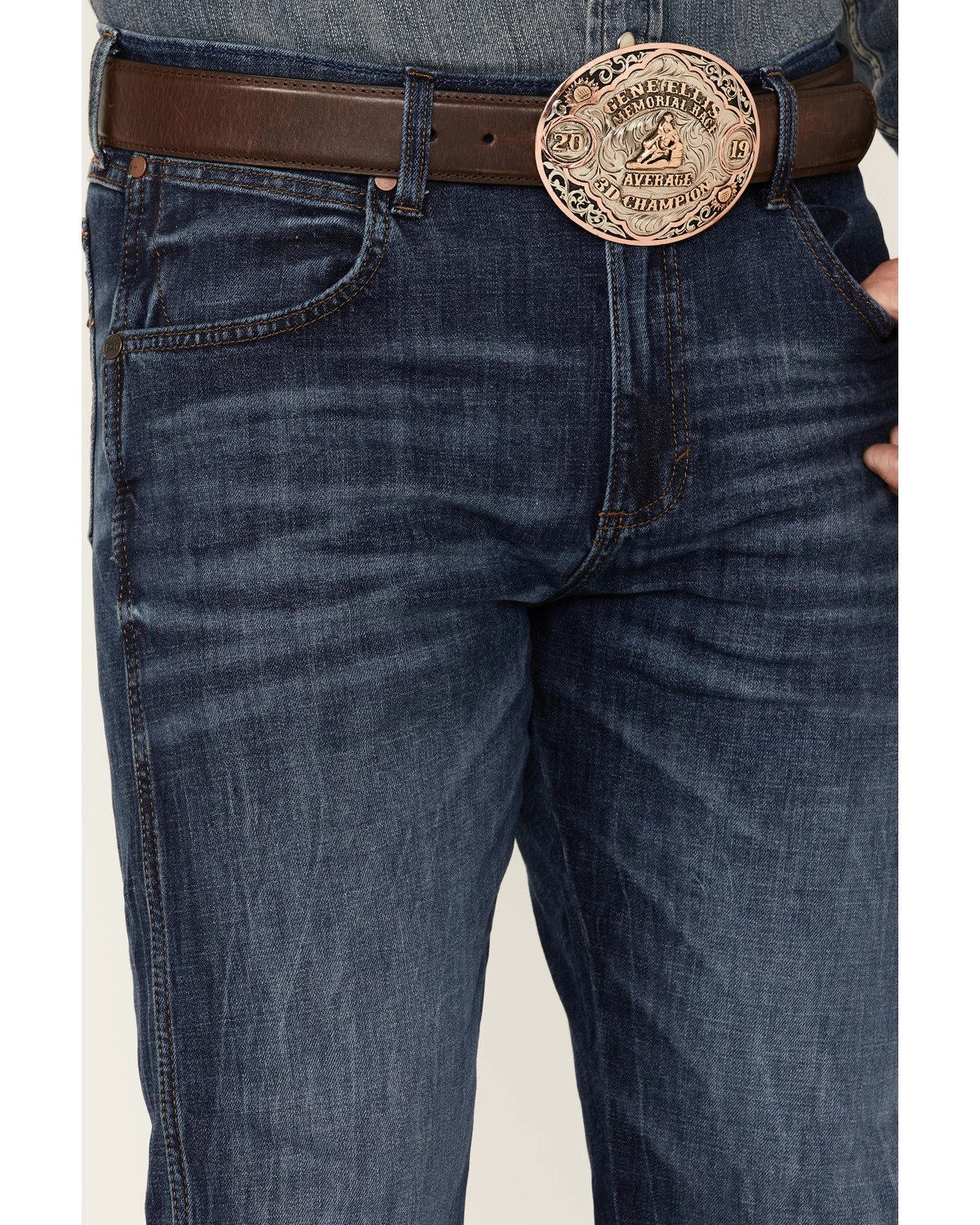 Wrangler Retro Men's Coast Dark Wash Stretch Slim Bootcut Jeans 4 Wrangler Retro Men's Coast Dark Wash Stretch Slim Bootcut Jeans - Image 2