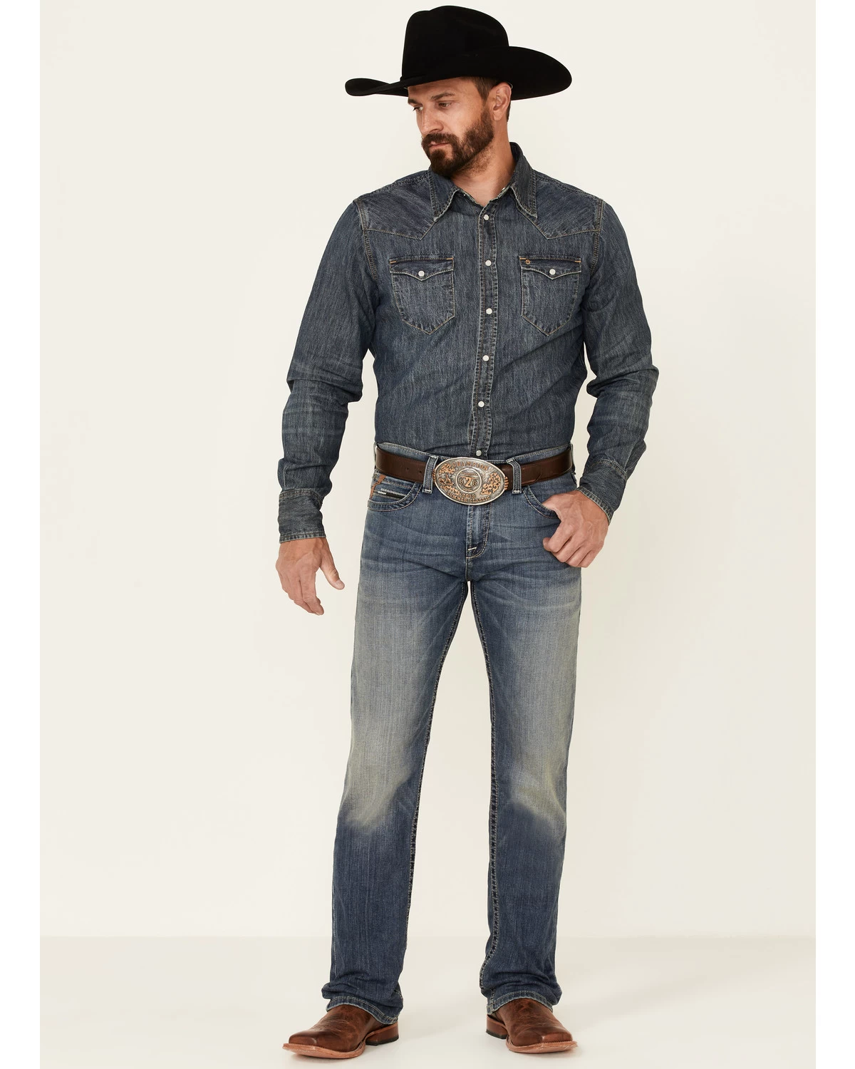 Ariat Men's M7 Jayce Offroad Medium Wash Stretch Slim Straight Jeans 3 Ariat Men's M7 Jayce Offroad Medium Wash Stretch Slim Straight Jeans