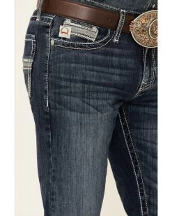 Cinch Men's Ian Dark Wash Performance Stretch Slim Bootcut Jeans -Western Cowboy Clothing Store 2000349448 402 P4