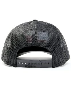 Oil Field Hats Men's Gray & Black American Flag US Patch Mesh-Back Ball Cap -Western Cowboy Clothing Store 2000350290 022 P3