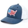 Oil Field Hats Men's Navy American Flag US Patch Mesh-Back Ball Cap -Western Cowboy Clothing Store 2000350291 410 P1