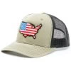 Oil Field Hats Men's Loden & Black American Flag US Patch Mesh-Back Ball Cap -Western Cowboy Clothing Store 2000350292 341 P1