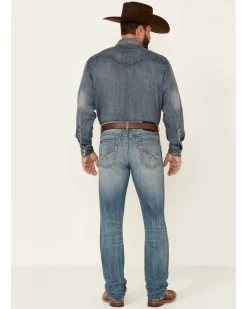 Rock 47 By Wrangler Men's Cochran Medium Wash Stretch Slim Straight Jeans -Western Cowboy Clothing Store 2000350739 400 P3