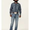 Wrangler Retro Men's Shadow Medium Wash Stretch Slim Bootcut Jeans - Long -Western Cowboy Clothing Store 2000350741 400 P1