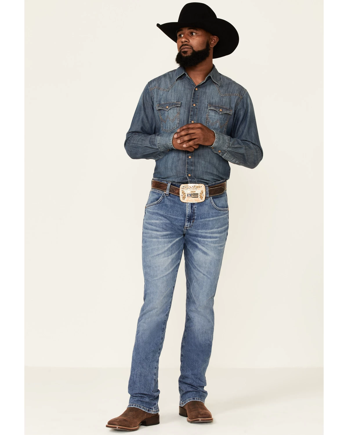 Wrangler Retro Green Men's Sienna Medium Wash Stretch Slim Bootcut Jeans 3 Wrangler Retro Green Men's Sienna Medium Wash Stretch Slim Bootcut Jeans