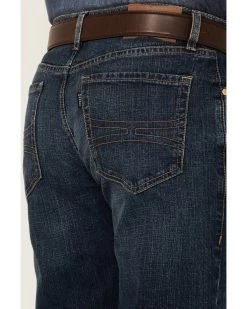 Rock & Roll Denim Men's Hooey Dark Vintage Double Barrel Relaxed Stackable Bootcut Jeans -Western Cowboy Clothing Store 2000351105 400 P3