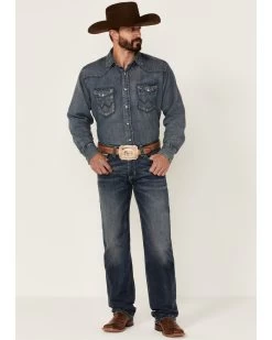 Rock & Roll Denim Men's Dark Wash Revolver Stretch Slim Straight Jeans