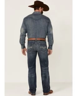 Rock & Roll Denim Men's Dark Wash Revolver Stretch Slim Straight Jeans -Western Cowboy Clothing Store 2000351109 400 P3