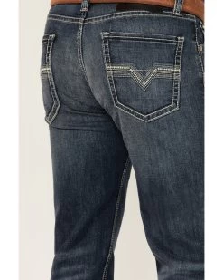 Rock & Roll Denim Men's Dark Wash Revolver Stretch Slim Straight Jeans -Western Cowboy Clothing Store 2000351109 400 P4