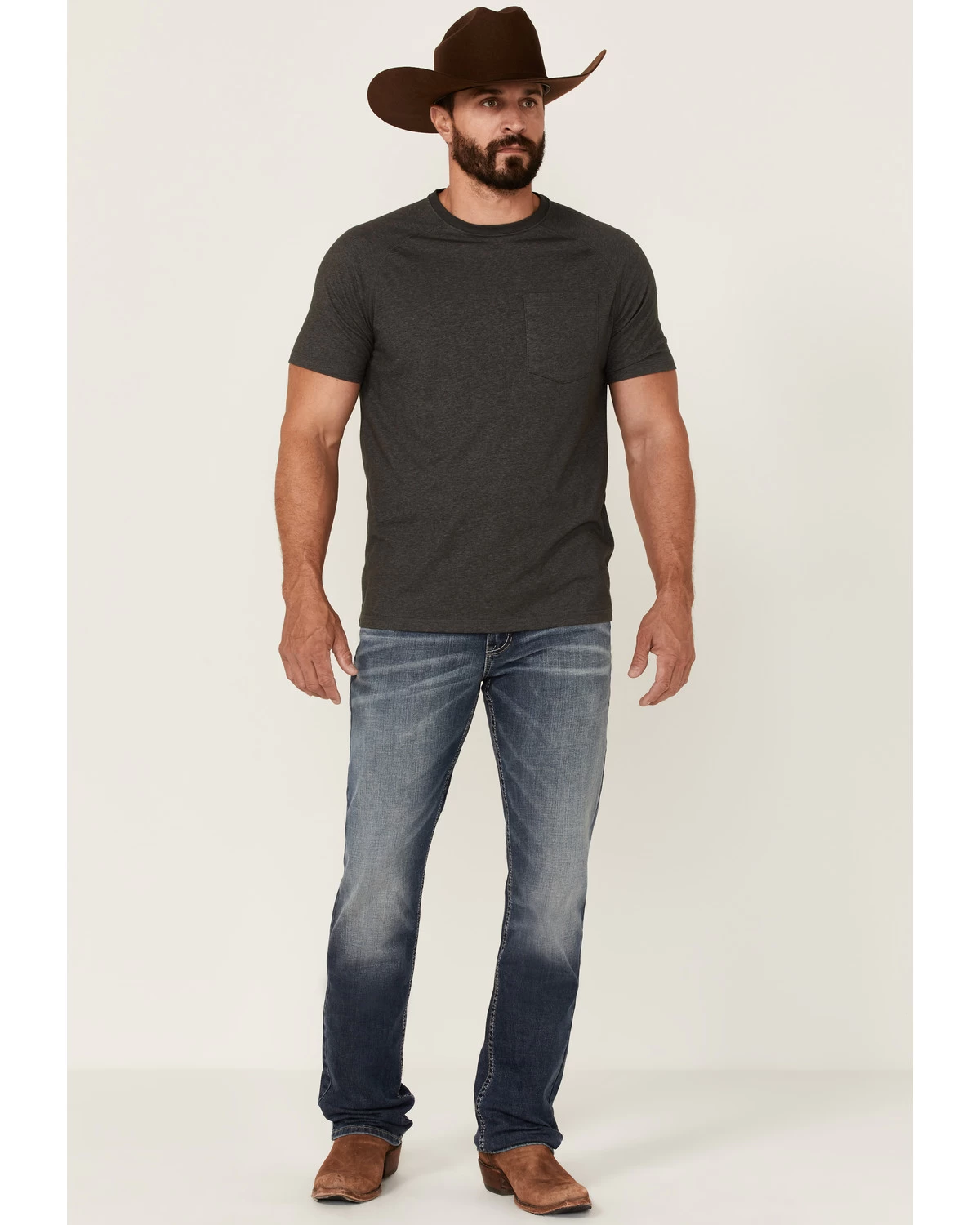 Moonshine Spirit Men's Diamond Hitch Medium Dark Wash Stretch Slim Straight Jeans 3 Moonshine Spirit Men's Diamond Hitch Medium Dark Wash Stretch Slim Straight Jeans