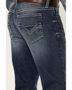Cody James Men's Double Kicker Medium Dark Wash Stretch Relaxed Bootcut Jeans -Western Cowboy Clothing Store 2000351797 400 P4