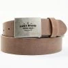 Hawx Men's Silver Plaque Logo Buckle Leather Belt -Western Cowboy Clothing Store 2000352193 200 P1