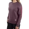Carhartt Women's Relaxed Fit Midweight Crewneck Block Logo Sleeve Graphic Sweatshirt -Western Cowboy Clothing Store 2000353049 500 P1